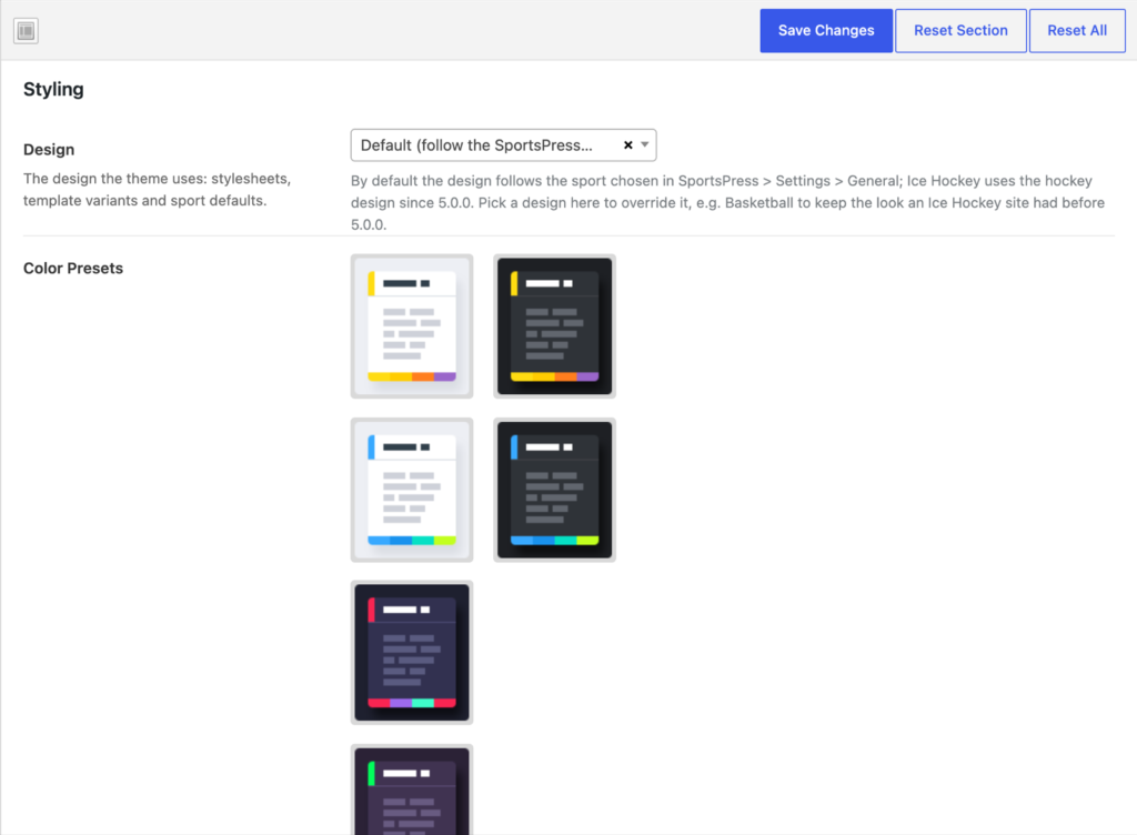 Theme Options → Styling