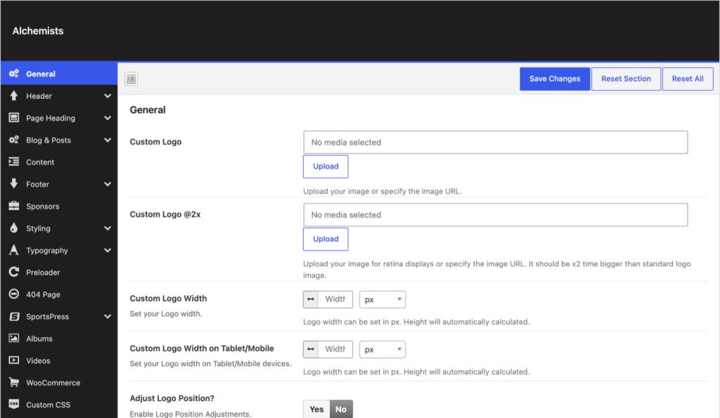 Theme Options